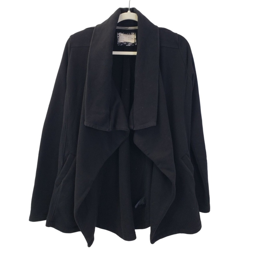 Anthropologie Saturday Sunday Black Drape Collar Cardigan Size XS